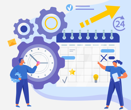 Illustration of two people from a consumer goods company analyzing retail POS data.