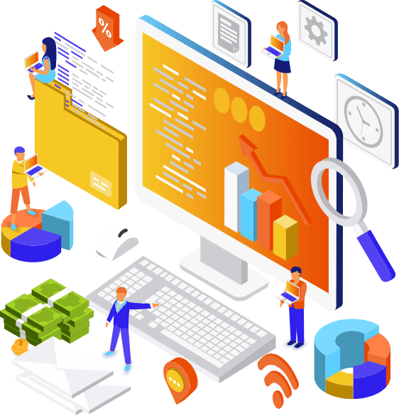 Illustration of retail marketing teams leveraging retail POS data and POS and inventory analytics to improve trade promotions and retail marketing campaigns. 