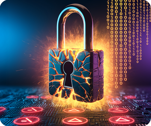 A breaking padlock that represents cracking the code on how to bridge the gap between in-store and online retail data.