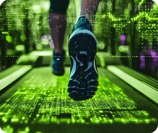 Runner on a treadmill to show agility.