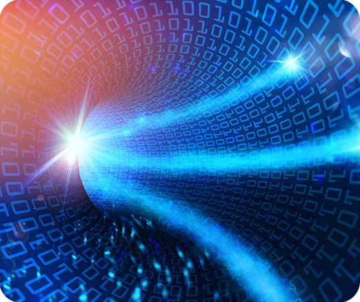 Data points in motion representing retail data sharing.
