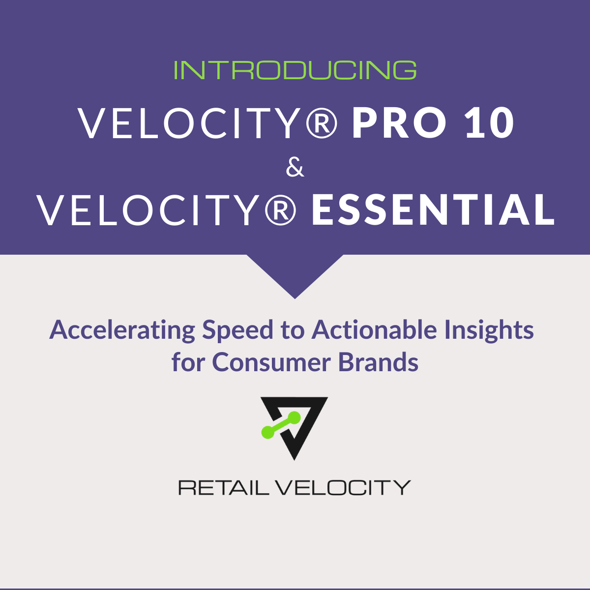 Blog banner announcing release of VELOCITY Pro 10 and VELOCITY Essential for consumer brands to improve retail sales analytics.